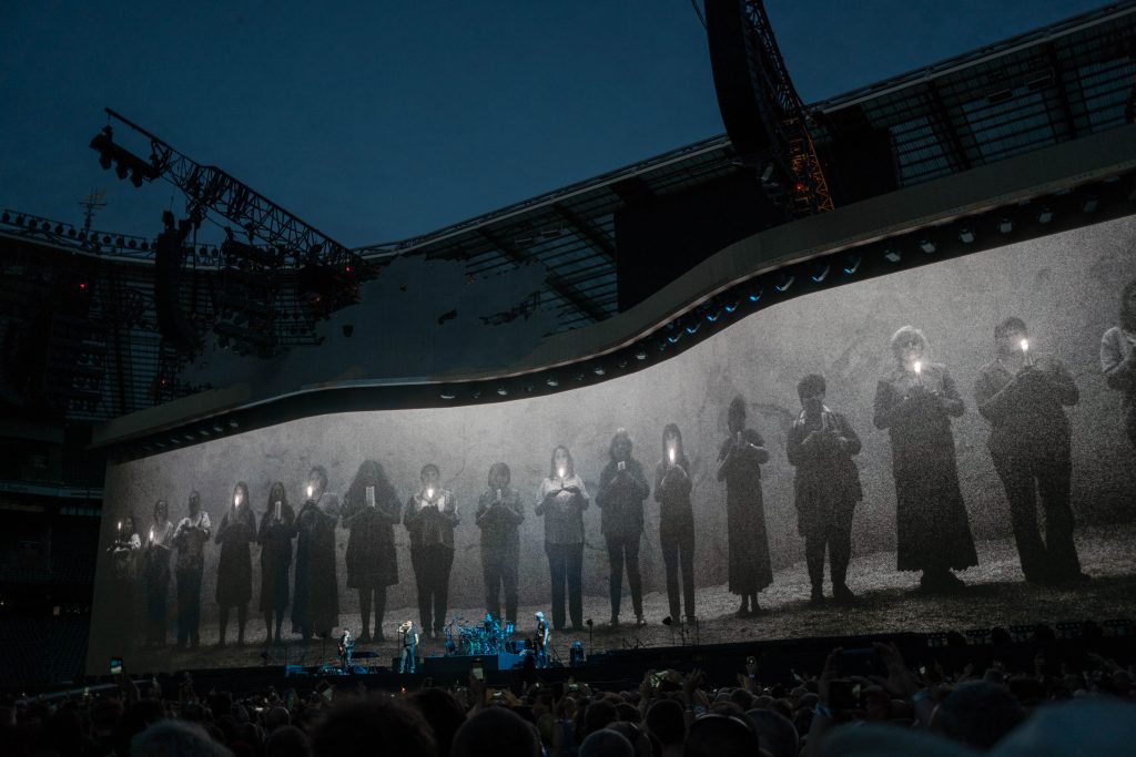 U2 performing live in London