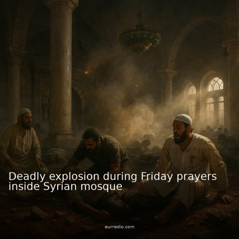 Deadly explosion during Friday prayers inside Syrian mosque