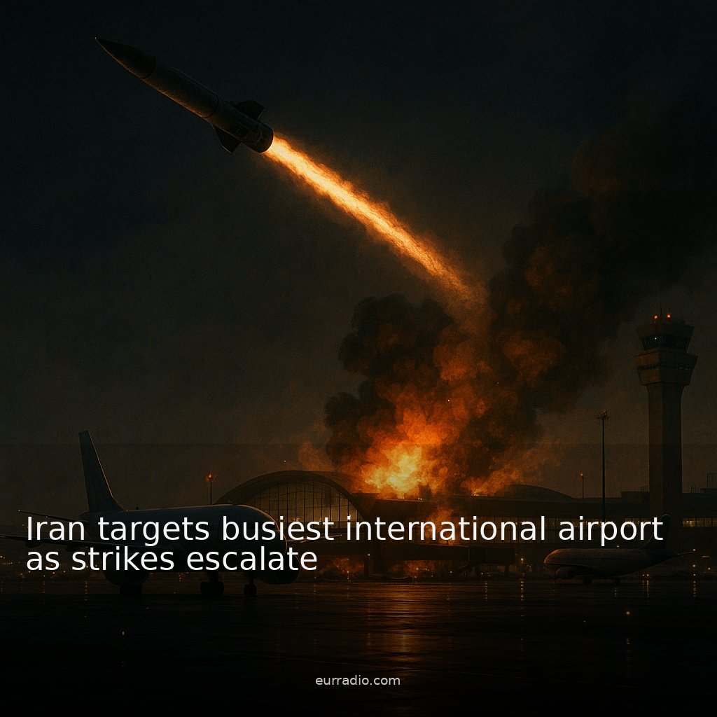 Iran targets busiest international airport as strikes escalate