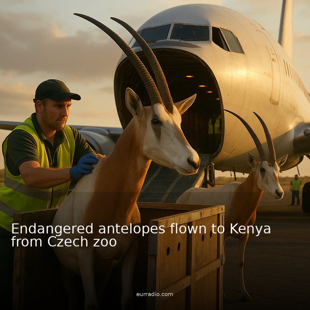 Endangered antelopes flown to Kenya from Czech zoo