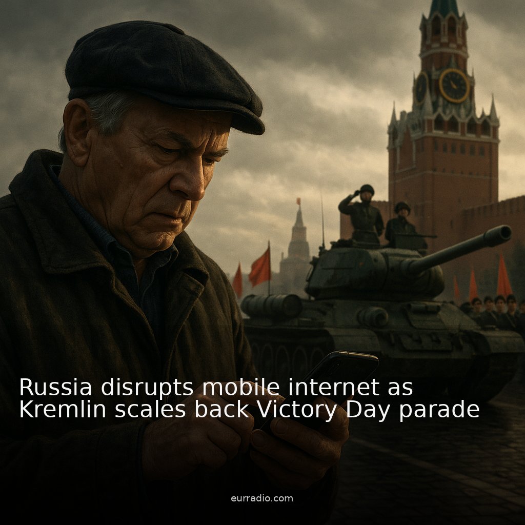 Russia disrupts mobile internet as Kremlin scales back Victory Day parade
