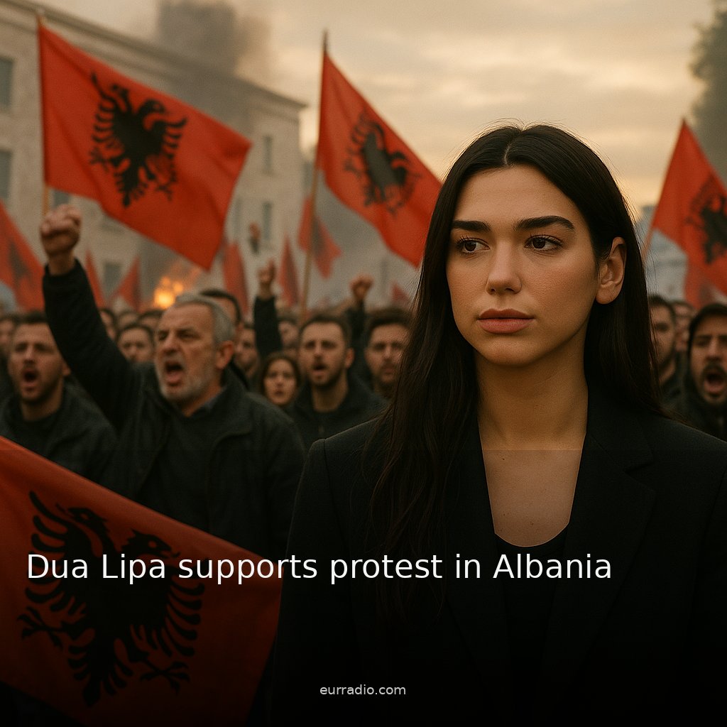 Dua Lipa supports protest in Albania