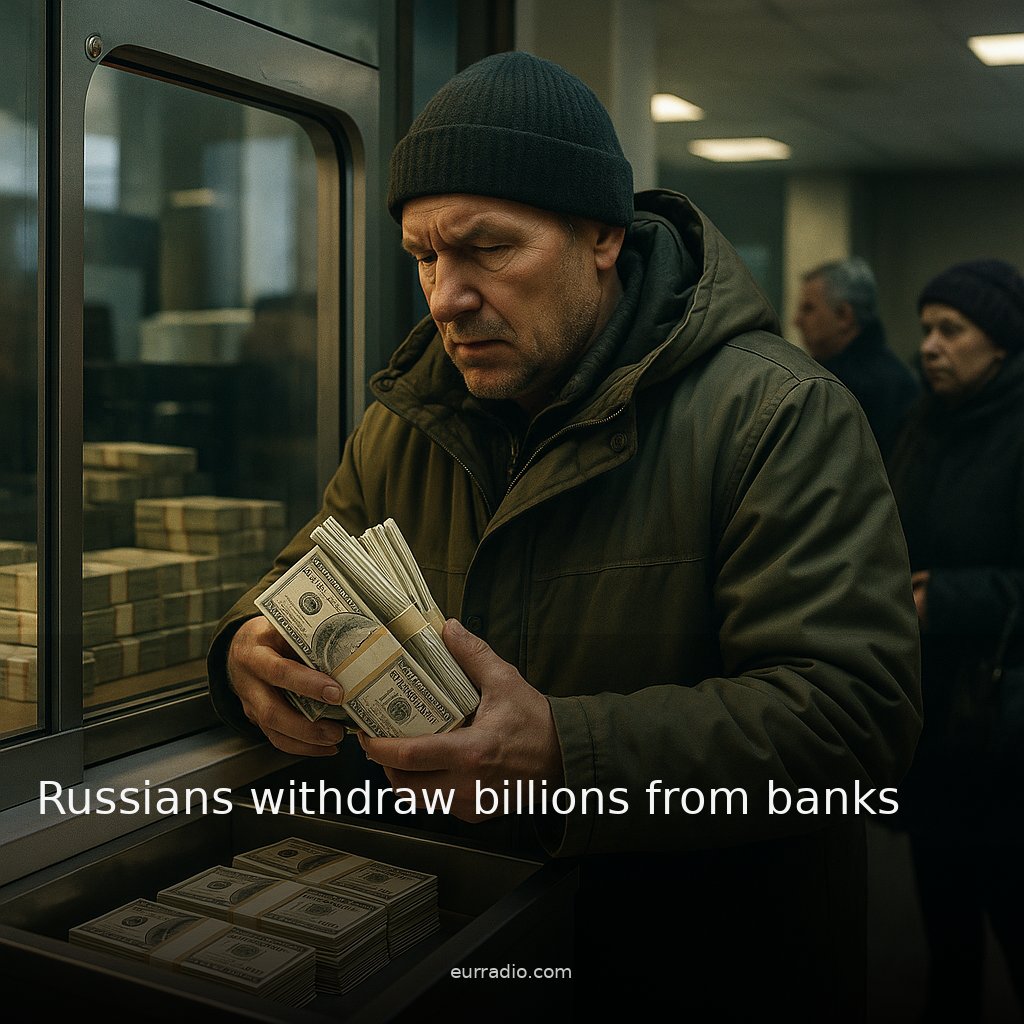 Russians withdraw billions from banks