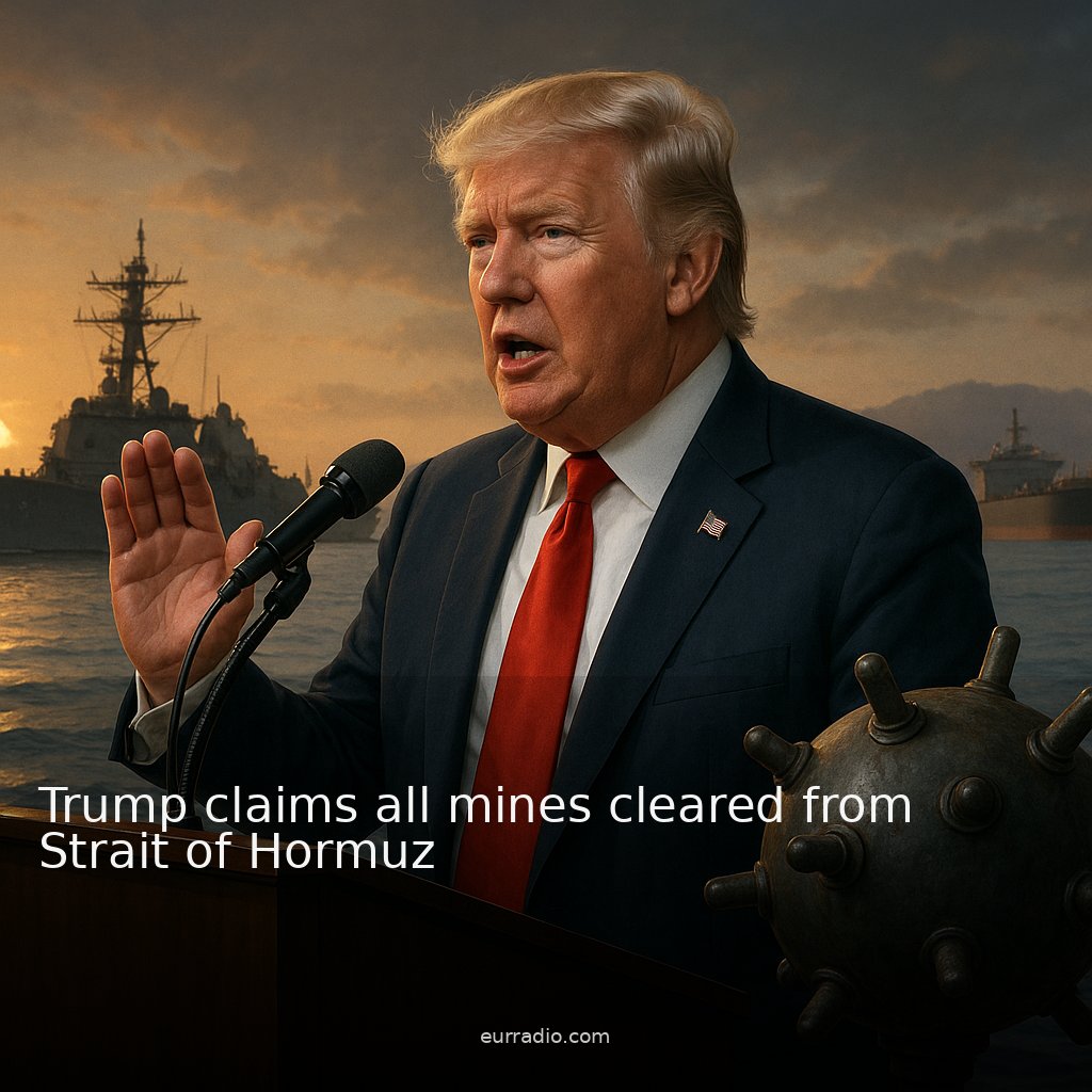 Trump claims all mines cleared from Strait of Hormuz